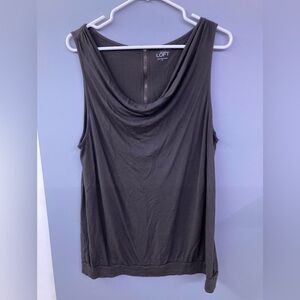 LOFT Brown Draped Neck Sleeveless Top